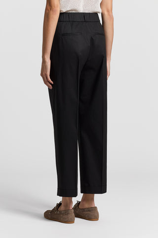 Stretch cotton sateen trousers