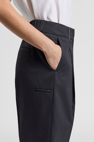 Stretch cotton sateen trousers