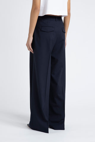 Technical wool palazzo trousers  