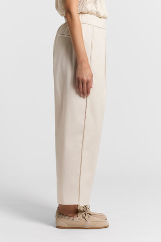 Stretch cotton sateen trousers