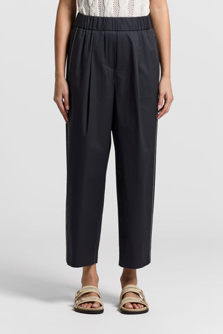 Stretch cotton sateen trousers