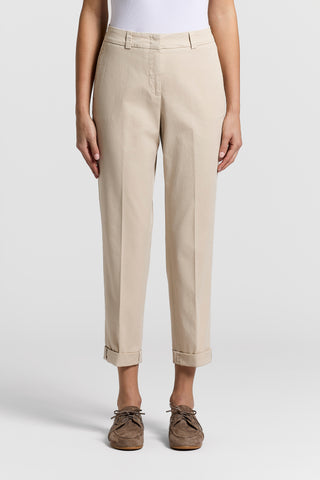 Stonewash gabardine cigarette trousers