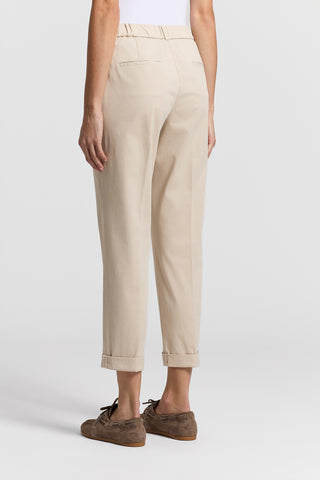 Stonewash gabardine cigarette trousers