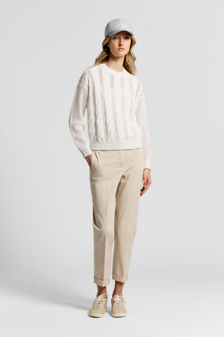 Stonewash gabardine cigarette trousers