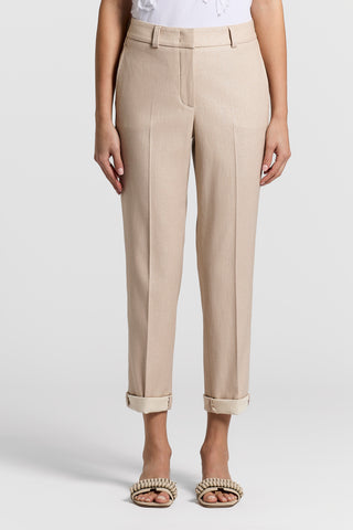 Lurex cotton gabardine trousers