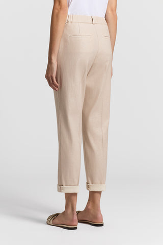 Lurex cotton gabardine trousers