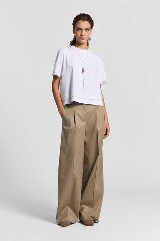 Stretch cotton sateen trousers