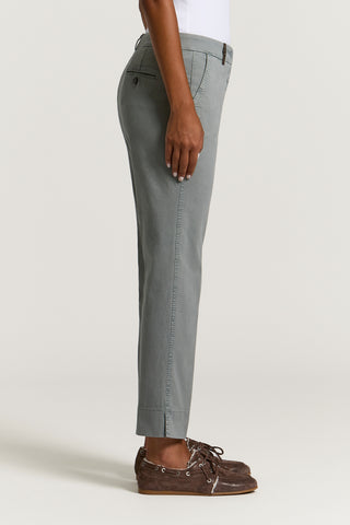 Pantalone a sigaretta in gabardina di cotone