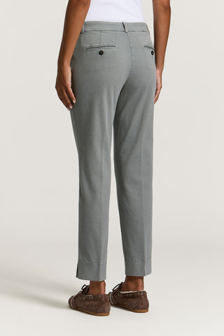 Pantalone a sigaretta in gabardina di cotone