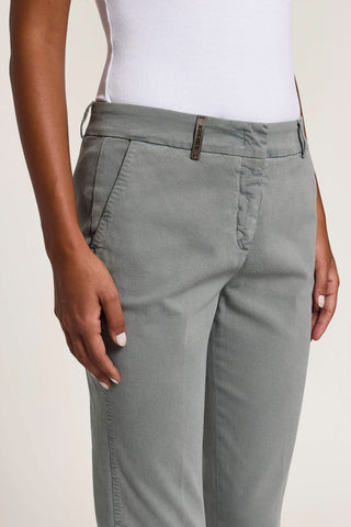 Pantalone a sigaretta in gabardina di cotone