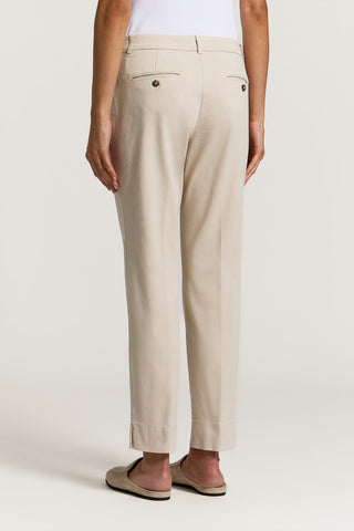 Pantalone a sigaretta in gabardina di cotone