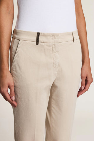 Pantalone a sigaretta in gabardina di cotone