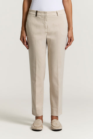 Pantalone a sigaretta in gabardina di cotone
