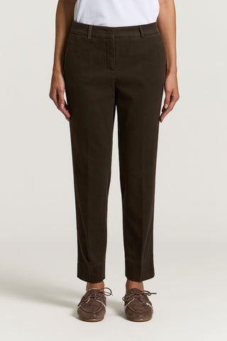 Pantalone a sigaretta in gabardina di cotone