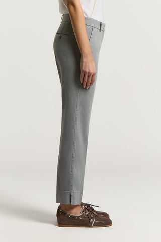 Cotton gabardine cigarette trousers