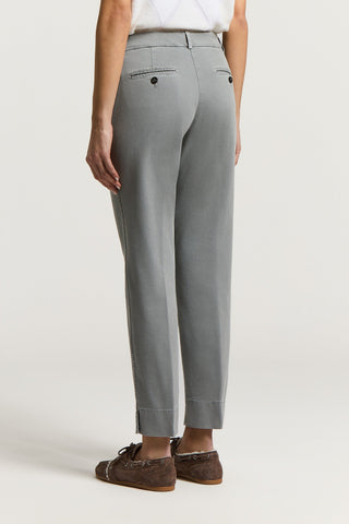 Cotton gabardine cigarette trousers
