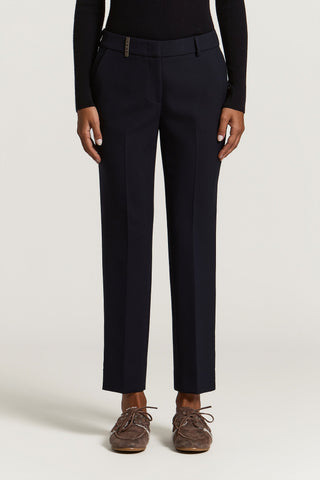 Pantalone a sigaretta in tela tecnica compatta