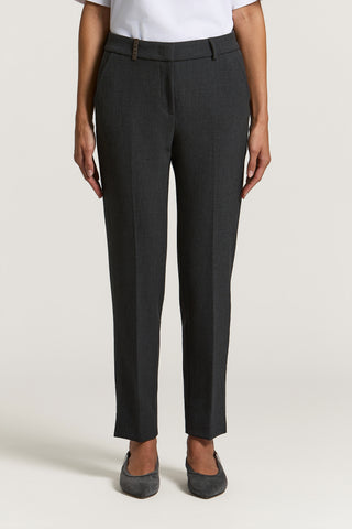 Pantalone a sigaretta in tela tecnica compatta