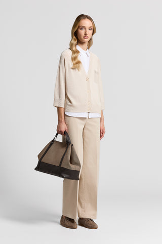 Stonewash gabardine trousers