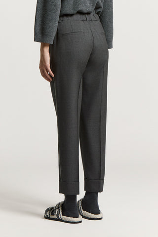 Wool gabardine trousers