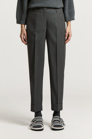 Wool gabardine trousers