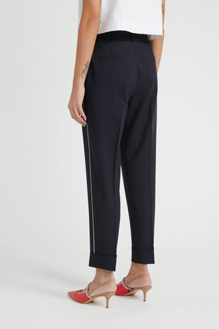 Technical wool cigarette trousers  