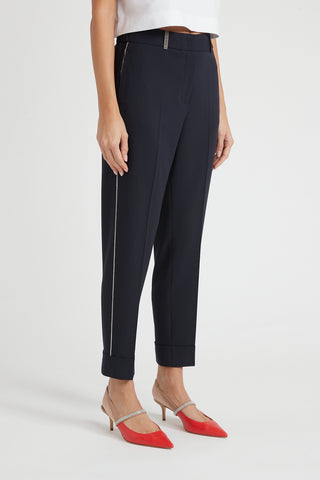 Technical wool cigarette trousers  