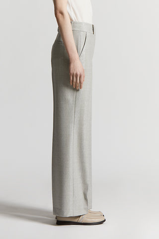 Wool-blend flannel trousers