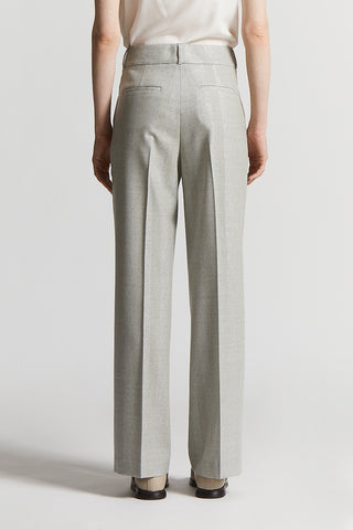 Wool-blend flannel trousers