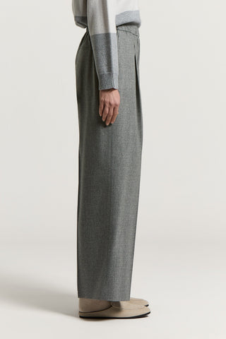 Pantalone in flanella di lana e cashmere