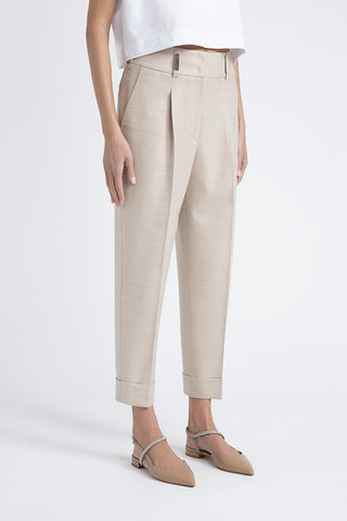 Loro Piana jaspé comfort wool fabric trousers  