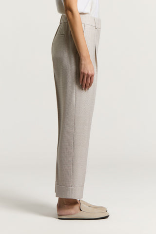 Pantalone in micro pied de poule in lana e lurex
