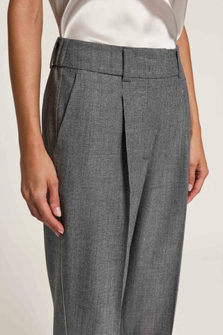 Pantalone in micro pied de poule in lana e lurex