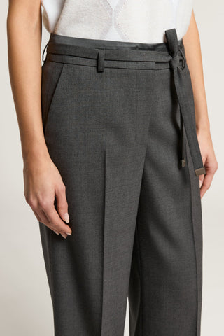 Wool gabardine palazzo trousers