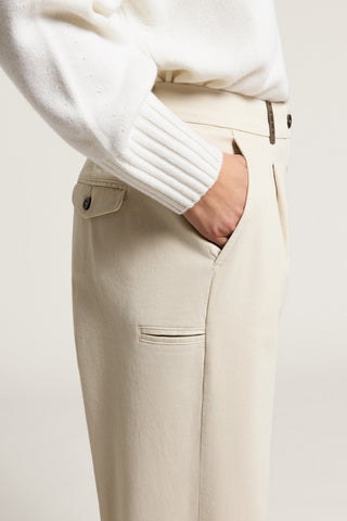 Cotton gabardine trousers