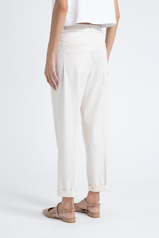 Trousers in cotton silk gabardine and tencel  