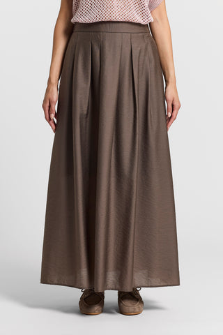 Flared lyocell-blend fabric skirt