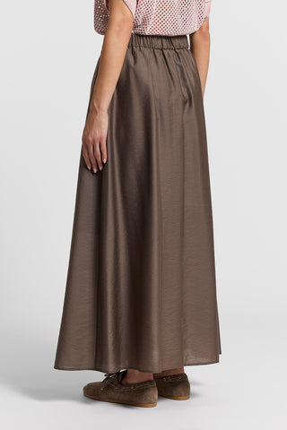 Flared lyocell-blend fabric skirt