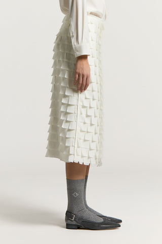 Gonna in chiffon a frange