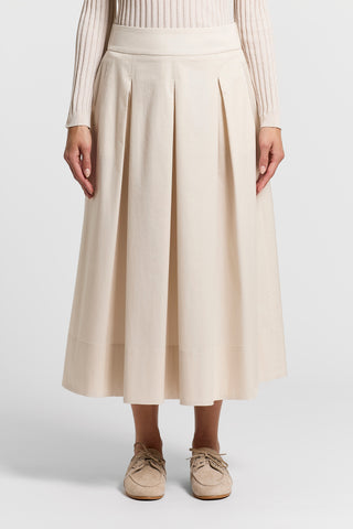 Stretch cotton sateen skirt