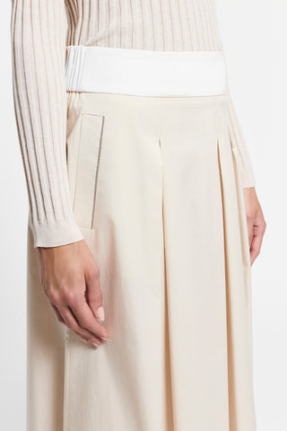 Stretch cotton sateen skirt