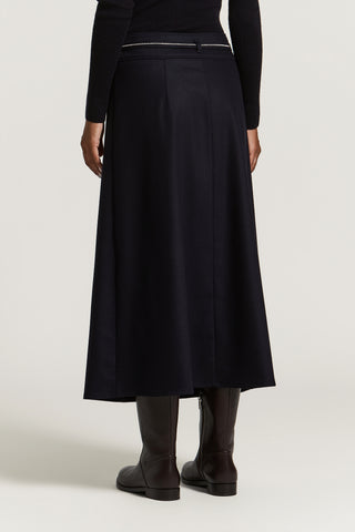 Gonna a portafoglio in lana e cashmere