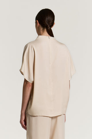 Blusa in twill in puro tencel manopesca