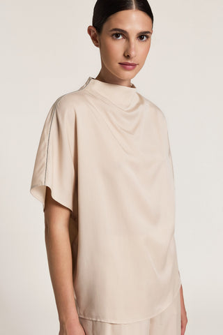 Blusa in twill in puro tencel manopesca