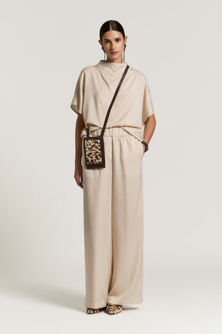 Blusa in twill in puro tencel manopesca