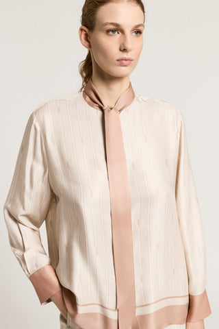 Camicia in in twill di viscosa con fusciacca