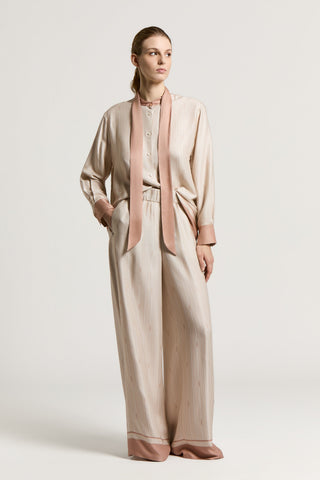 Camicia in in twill di viscosa con fusciacca