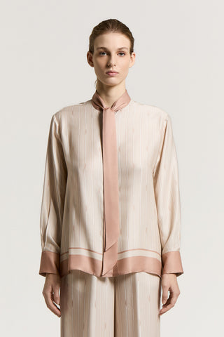 Camicia in in twill di viscosa con fusciacca