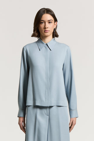 Camicia fluido twill in puro tencel manopesca