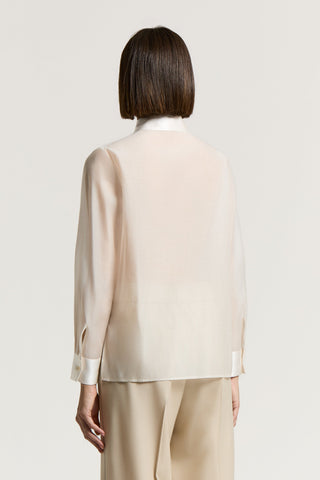 Camicia in organza di cotone e seta